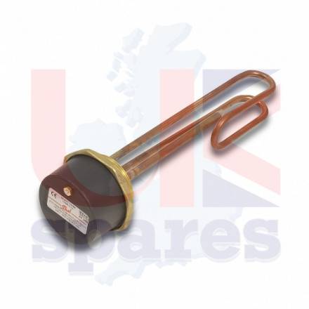 11" 2 1/4" BSP Copper Immersion Heater & Thermostat